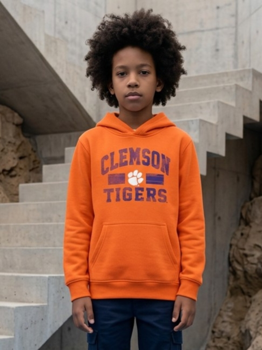 Gen II Colosseum Orange Clemson Tigers Hoodie a Printed Team Graphic YL(14-16)